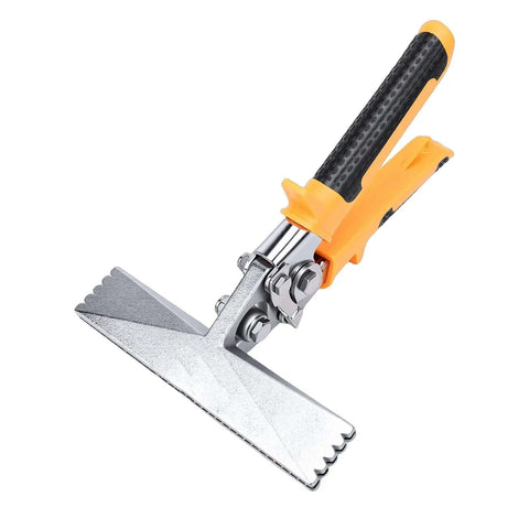 Six Inch Sheet Metal Bender Pliers With Ergonomic Non Slip Handle For HVAC Duct Work Straight Jaw Hand Seamer Spring Assisted Lock shown