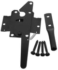 Heavy Duty Hidden Latch And Sturdy Gate Hinge Kit For Wooden Fences Backyard Secure Lock Black Iron components with screws