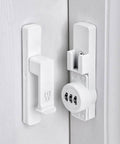 Matte White 90 Degree Mechanical Password Lock for Doors and Cabinets, 3 Digit Keyless Flip Latch With Combination
