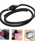High Flow Gas Siphon Hose No Spill For Quick Liquid Transfer Hand Pump Siphon Durable NBR Rubber Aluminum Construction Easy Install For Cars And Equipment Portable Heavy Duty Siphon Tool For Quick Gas And Fuel Transfer, black hose with hand pump