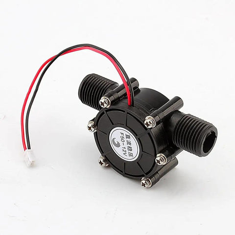 Micro Hydro Water Turbine Generator 12V Off Grid Power System, 10W Output, 220mA Max, black cylindrical unit with wires