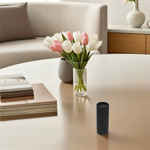 10 Pack Black Kraft Paper Mailing Tubes With Lids 20ml Food Safe Round Cardboard Cylinder on modern coffee table