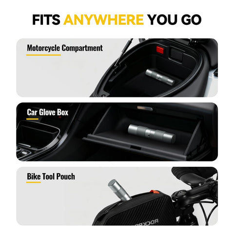 Capsule Style Tire Repair Kit With Plugs For Punctures And Flats That Fits In Your Glove Box Or Backpack Ultra Portable And Stainless Steel Shell Quick Patch For Motorcycle Car ATV UTV And Mountain Bikes A Grab And Go Roadside Fix in compartments