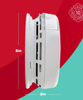 Side view of a Hardwired Smoke And Carbon Monoxide Alarm with Battery Backup Electrochemical CO Sensor, 5x2 inches dimensions