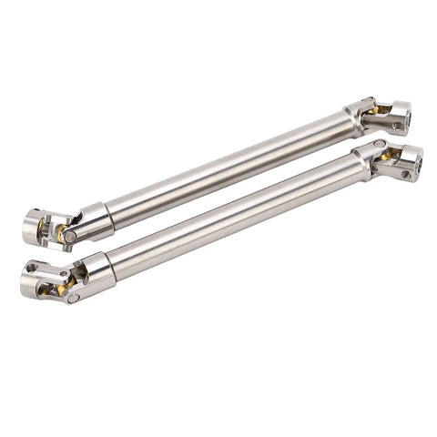 2 Pack Stainless Steel M4 RC Drive Shaft Set For 1/10 Scale Crawlers With Universal Brass Ball Ends And Six Tooth Spline, Built Tough, Rust Resistant, Easy Install, Durable Replacement Axle Rods 139mm