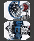 DM122 All Metal Turbofan Engine Kit with open gear detail, zinc and aluminum, DIY aviation model for adults.