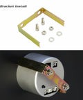 52mm oil pressure gauge kit with U-bracket mounting hardware (bolts, nuts, washers) shown beside the gauge