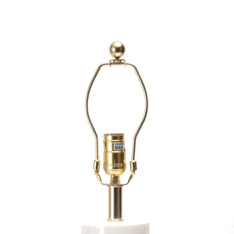 Industrial Marble and Iron Table Lamp 23 Inch With 3 Way Socket showing brass socket and frame without shade
