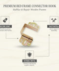 Fix Wobbly Furniture Fast With A Solid Yellow Wood Connector Hook For Frame Rail Reinforcement, DIY joint repair hardware