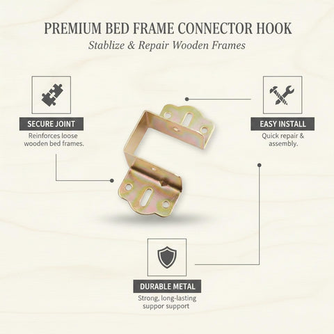 Fix Wobbly Furniture Fast With A Solid Yellow Wood Connector Hook For Frame Rail Reinforcement, DIY joint repair hardware