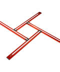 Adjustable Juice Groove Router Jig And Variable Square Template Guide With Precision Scaling For Cutting Boards Serving Trays And Pro Level Woodworking Projects With Zero Sweat Setup Measuring 23 6 By 23 6 In, showing red aluminum construction and precise scaling.