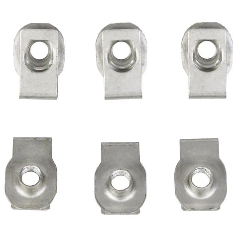 Close-up of stainless steel hardware from Front Bumper Mounting Retainer Bracket Kit Left Driver Side And Right Passenger Side