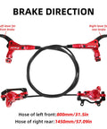 HB875 Two-Piston Hydraulic Disc Brake Set For Mountain Bikes And E-Bikes, front and rear levers with hoses shown