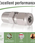 Horiznext stainless steel 304 compression fitting for 1/4 in OD tube to 1/4 in NPT male thread
