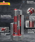 Red High Strength Thread Locker For Big Bolts And Heavy Duty Fasteners 1.69 Oz Bottle with application and sealing features.