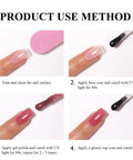 Hema Free Pink Gel Nail Polish Set With 6 Colors 10ml Each Soak Off Gel Polish Kit application steps diagram