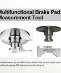 USA Made Fifth Wheel King Pin Gauge for Trailers Rugged Stainless Steel Brake Tool to Check King Pin Wear Height and Squareness Quickly and Precisely Today. shown with king pin and gauge