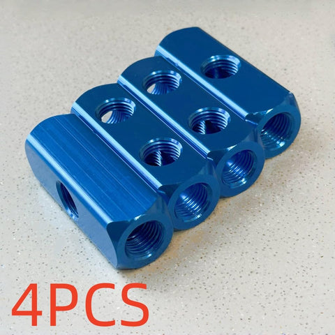 Four-piece Two Way Five Port Pneumatic Manifold With G1 Quarter Ports For High Flow Air Distribution, 61mm, aluminum