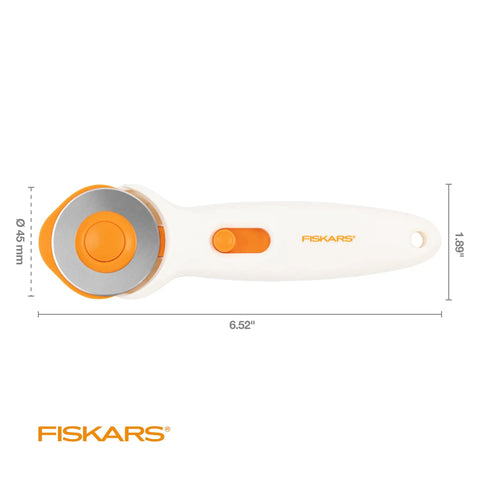 45mm Rotary Cutter For Fabric, Cuts Through Multiple Layers, Left Or Right Handed, Easy Safe Blade Change, Premium Steel Precision Tool