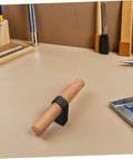 Solid Wood Drawer Pulls And Cabinet Handles Black Single Hole Wood Doorknob European Style Anti Collision Hardware on table