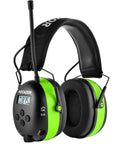 Bluetooth 5.4 Hearing Protection Headphones With AM FM Radio, 25dB NRR Earmuffs, 2000mAh Rechargeable Battery, Black and Green