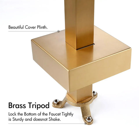 Solid Brass Floor Mount Bathtub Faucet Free Standing Tub Filler With Hand Shower Swivel Spout Brushed Brass And Brushed Gold