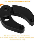 Adjustable Gland Nut Wrench Set For Hydraulic Cylinders showing large black heavy duty steel wrench