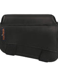 Genuine Leather Buttstock Cheek Rest with Rifle Shell Holder for up to 8 Shells, black leather with adjustable elastic straps.