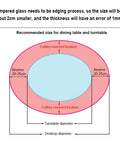 Diagram showing dimensions for Big 30 Inch Clear Glass Lazy Susan Turntable For Dining Table And Kitchen Countertop