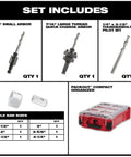 Top Notch 10 Piece Bi Metal Hole Saw Kit Fits Milwaukee 49-22-5606 For Swift Cutting Durable Performance With Ice Hardened Teeth And Smart Slots To Kick Out Debris Fast On Any Job Site. Set includes arbor bits and organizer.