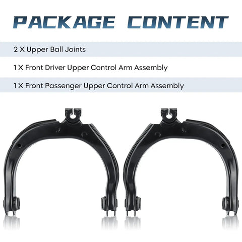 Front Upper Control Arm And Ball Joint Replacement Kit For Chevy Trailblazer GMC Envoy Buick Rainier Oldsmobile Bravada Saab 9-7x Four Piece Set beefed-up front end suspension upgrade, 2 upper control arms and 2 ball joints