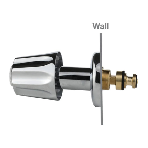 Dope Chrome Three-Handle Remodel Trim Kit For Gerber Faucets Tub And Shower With Knob Handles Compatible With 11B-1H 11B-1C 11B-4D Durable Brass Construction For Easy Bath Renovation And Modern Upgrade
