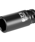 Tough As Nails Half Inch Drive X 24mm Deep Six Point Chrome Moly Impact Socket, showing deep six-point design and durable finish.