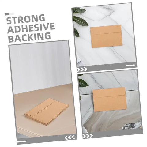 60 Pack Kraft Paper Self-Seal Envelopes, Letter Size 10.8 X 15.9 Cm with strong adhesive backing