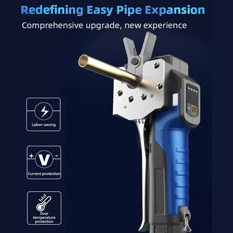 Electric Flare Tool Kit For HVAC Pros featuring a blue handle with 45-degree flaring head shown on a blue background.