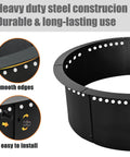 Smokeless Fire Pit Ring Insert Heavy Duty Steel Rim For DIY Fire Pits 40 Inch Outer 36 Inch Inner showing steel construction