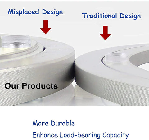 Close-up of Heavy Duty Tabletop Lazy Susan Base With 360 Degree Rotating Ball Bearing Aluminum Alloy Swivel Platform showing design comparison.