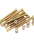 M6x50mm Hex Furniture Bolt And Barrel Nut Set For Wood Cabinet Assembly, Heavy Duty Carbon Steel With Zinc Plating, 5 Or 10 Pack