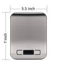 Digital Kitchen Scale With 11 Lb Capacity, Grams And Ounces, Stainless Steel Platform, Backlit Display, Tare Function, Compact Design