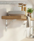 Stainless Steel Wall Shelf Bracket L Shape Heavy Duty Support For Kitchen Bath And Garage Storage Built To Last Mounting