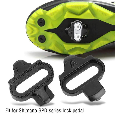 Ride Ready Adjustable Stainless Steel Cleat Plates With Secure Fit Locking System for Shimano SPD, cycling shoe compatibility shown