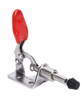 Stainless steel one hand quick release toggle clamp with red handle, 99.2 lb clamping force and push pull design for woodworking and welding