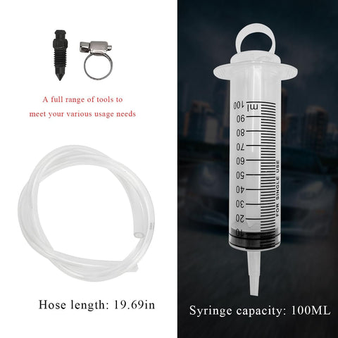 Hydraulic Disc Brake Bleeding Tool 100ml Syringe Kit for Motorcycles and Scooters Universal Clutch and Brake Bleeding Kit Oil Fluid Extractor Easy to Use Maintenance Tool for Repairs