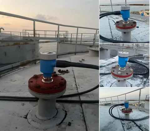 80 GHz Radar Level Transmitter For Wastewater And Oil Tanks Non Contact Level Measurement With Narrow Beam High Accuracy installed