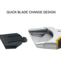 Auto Retractable Safety Utility Knife With Quick Blade Change Box Cutter And 4 Spare Blades Stored In Handle Beefy Zinc Alloy And Anti Slip Grip For Safe Quick Cutting quick blade change detail