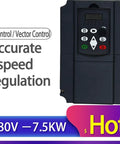 Front view of 380V 5.5KW Variable Frequency Drive VFD Inverter For 3 Phase Motors showing control panel, speed regulation feature.