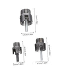 Kontonty 3 Pc Pipe Threader Set For Metal And Pvc Pipes Compatible With Electric Drill For Internal External Threading showing three sizes of pipe threading tools.