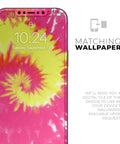 Full Body Skin Decal Wrap Kit for iPhone 13 Spiral Tie Dye V2 with Air Release Adhesive on iPhone display