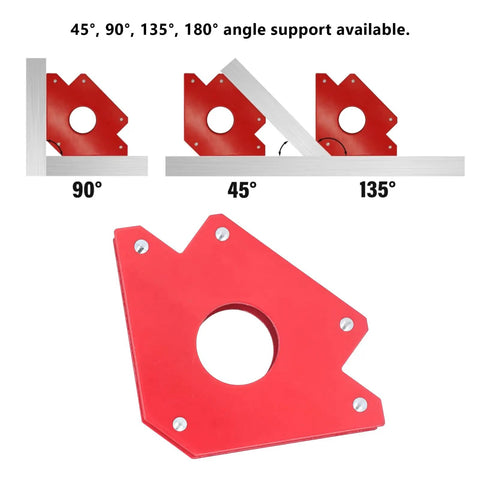 Check Out This Awesome 5 Inch Welding Magnet With 75 Lb Holds Strongly For Steel Work Fixtures And Angle Supports At 90 Degrees, showing 90, 45, 135 degree angles.