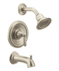 Brantford Brushed Nickel Posi Temp Shower Trim Kit With High Pressure Showerhead Lever Handle And Tub Spout Valve Required For Models